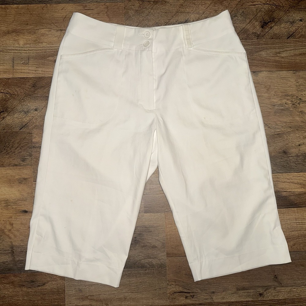 Nike Golf Shorts Women's Fit Dry Size 8 M White 256864-100